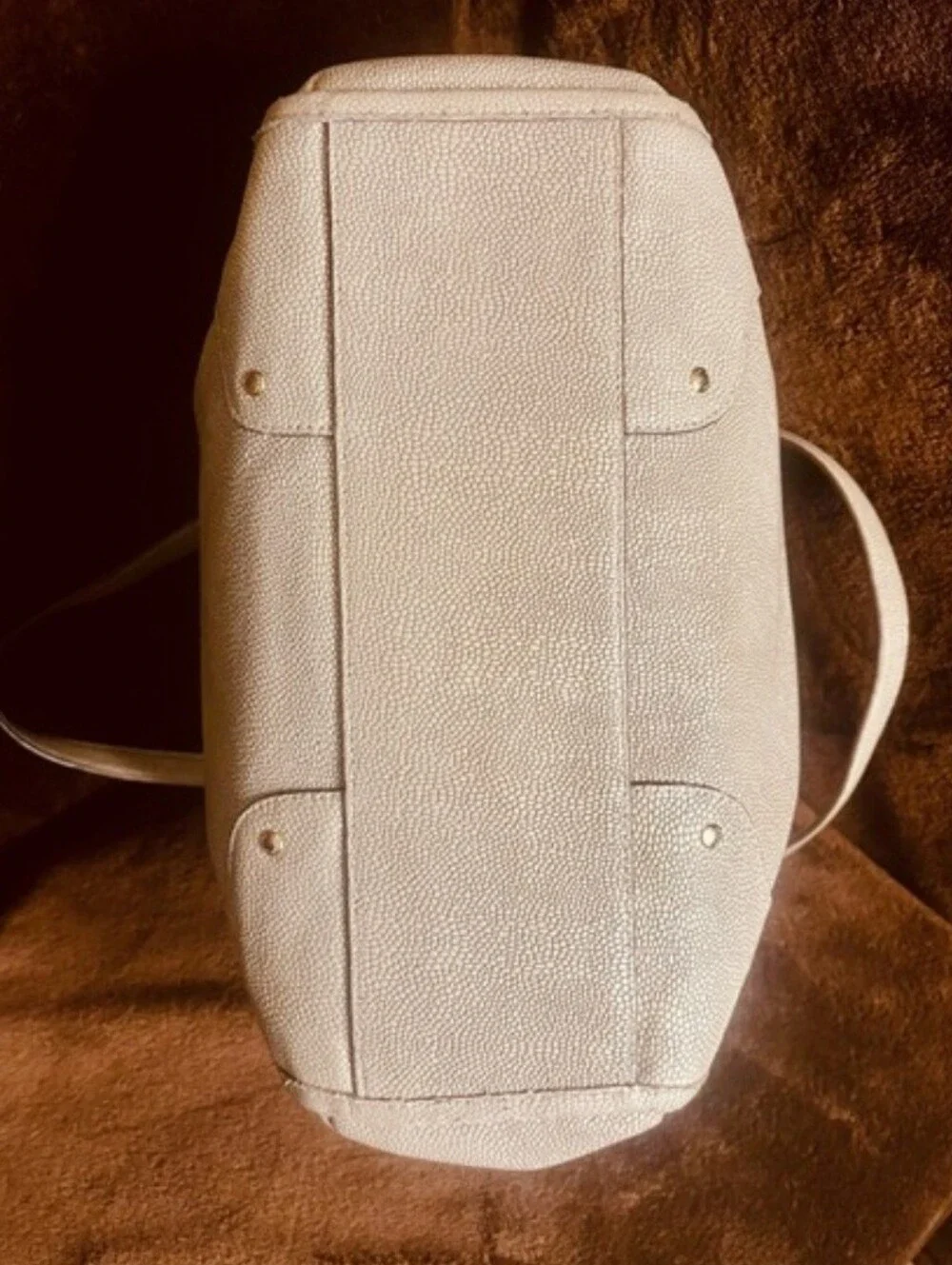 Coach Mickie Metallic Pebble Leather Satchel